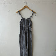SIZE SMALL | B&W Gingham Jumpsuit