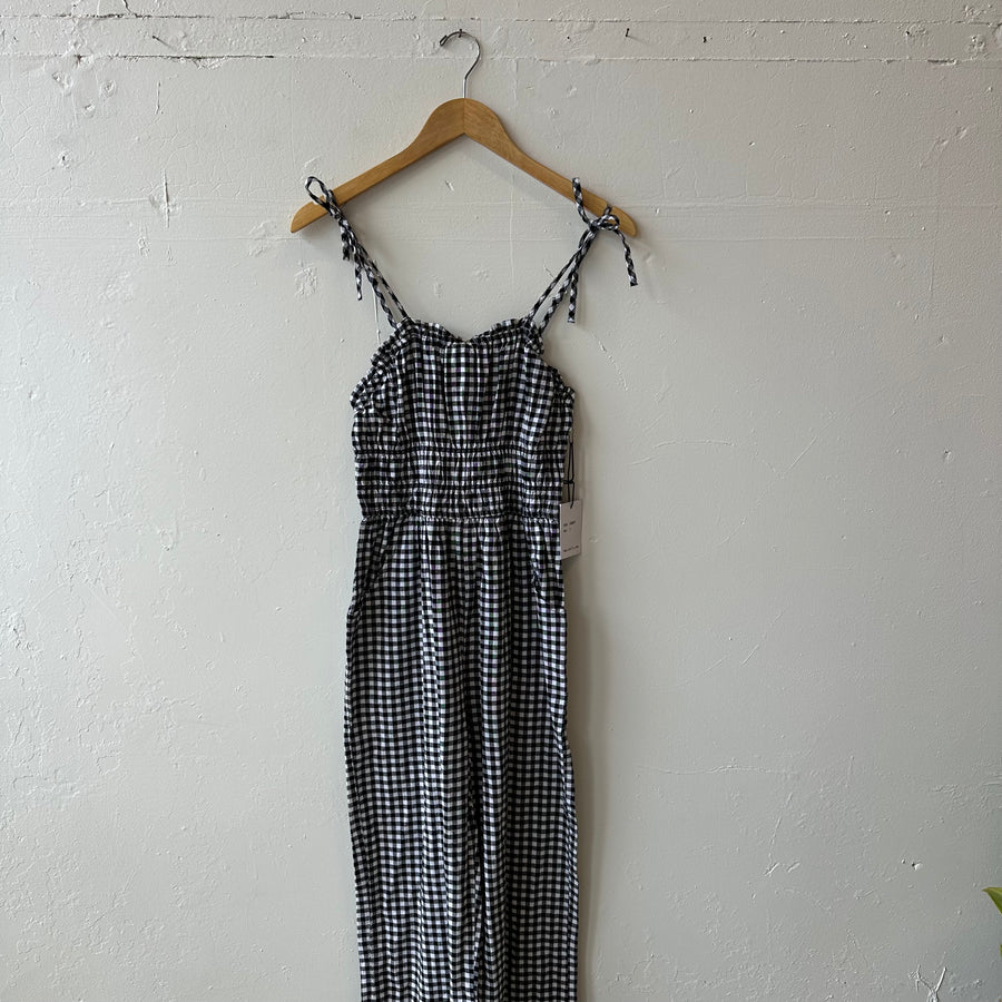 SIZE SMALL | B&W Gingham Jumpsuit