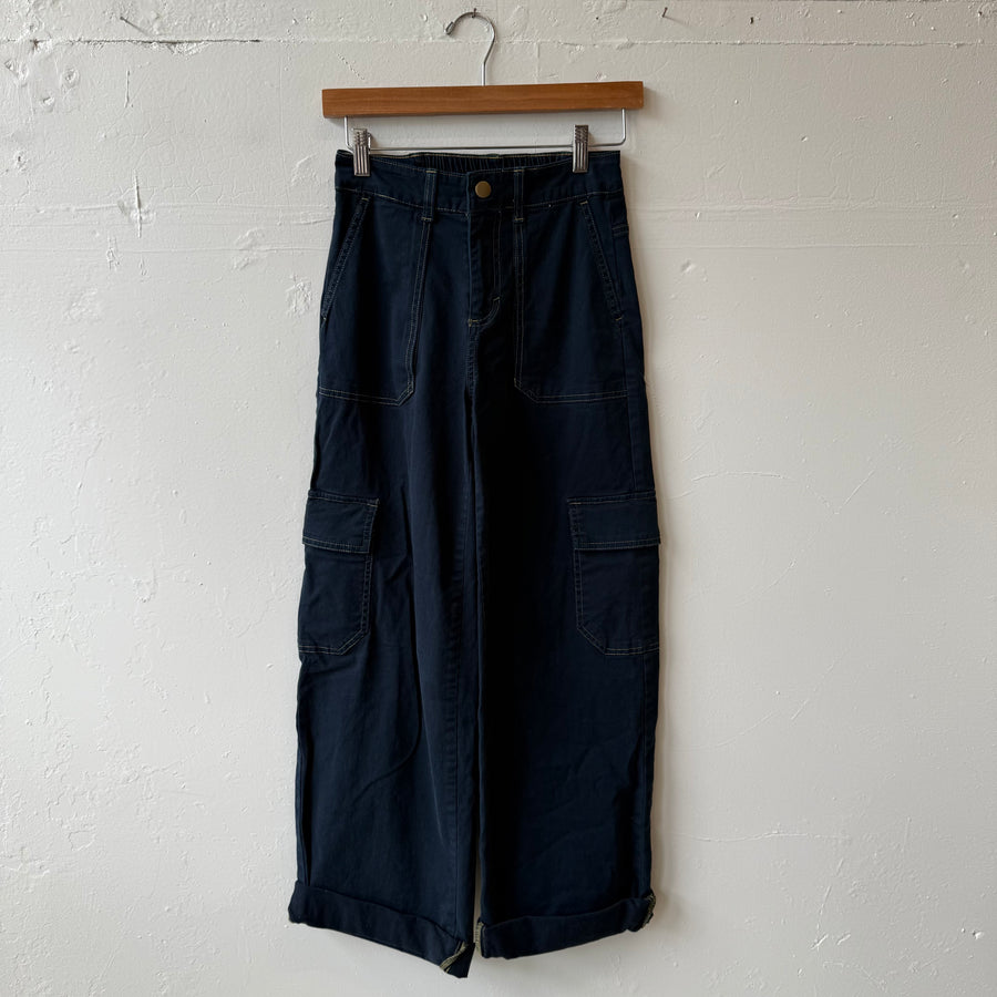 SIZE XXS | Navy Cargo Pants
