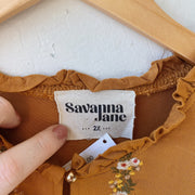 SIZE 2X | Embroidered Blouse