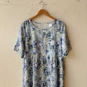 SIZE XXL | Blue Floral Dress
