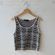 Size M | Black and Cream Tank Top