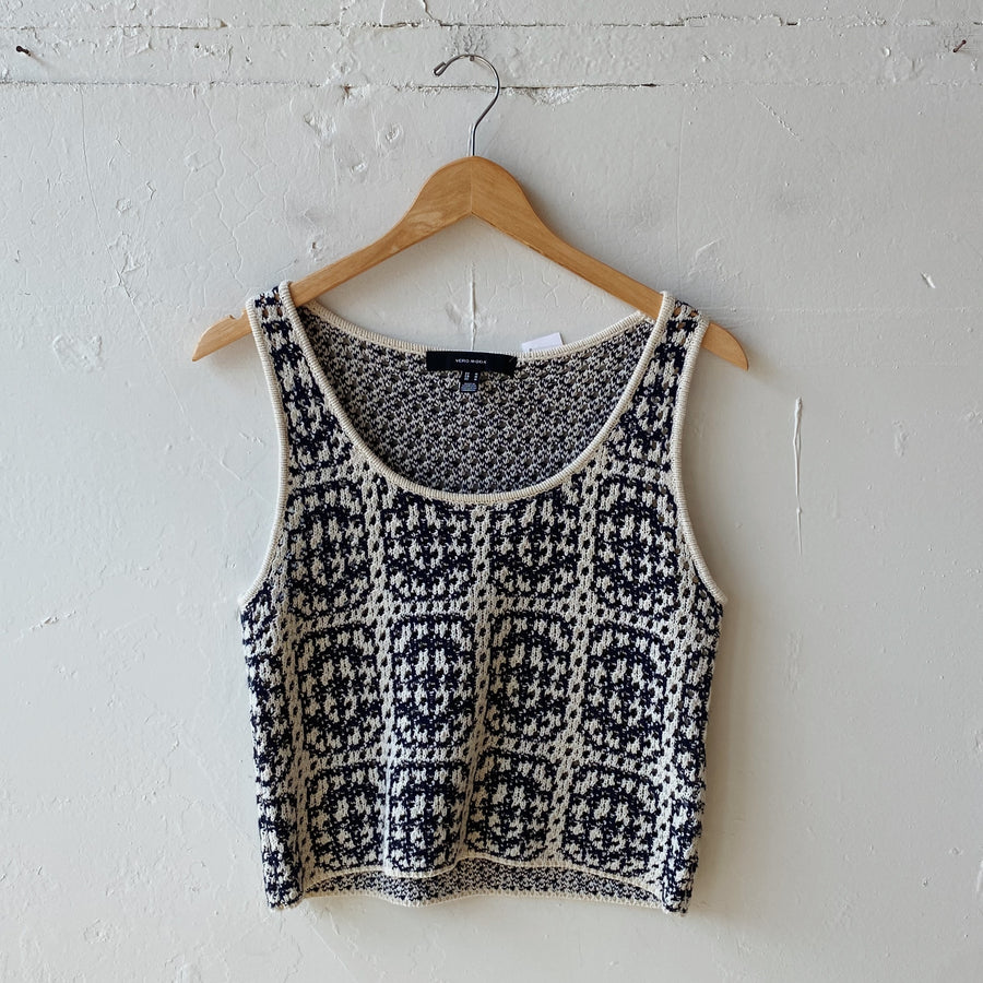 Size M | Black and Cream Tank Top