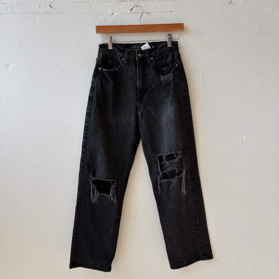 SIZE 3 | Black Straight Leg Jeans