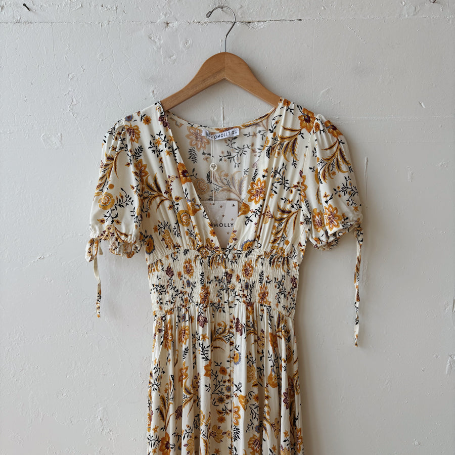 SIZE XS | Yellow Floral Dress