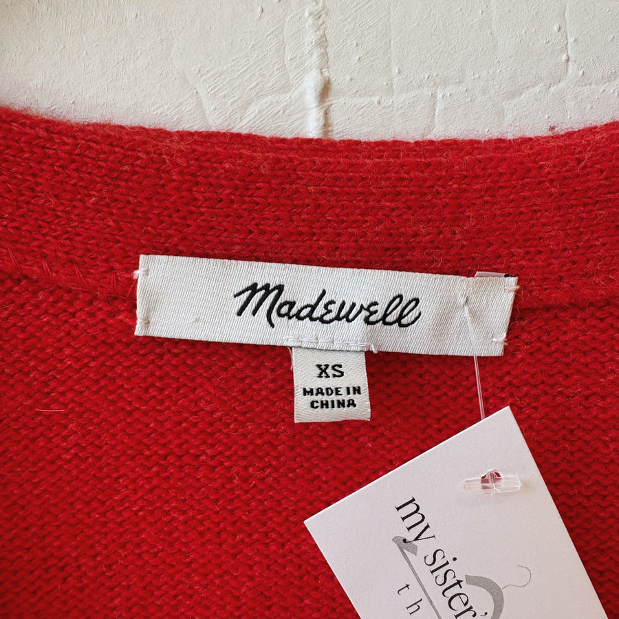 Size XS| Madewell Red Cardigan