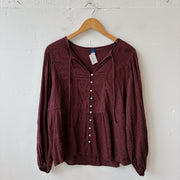 SIZE L | Maroon Eyelet Top