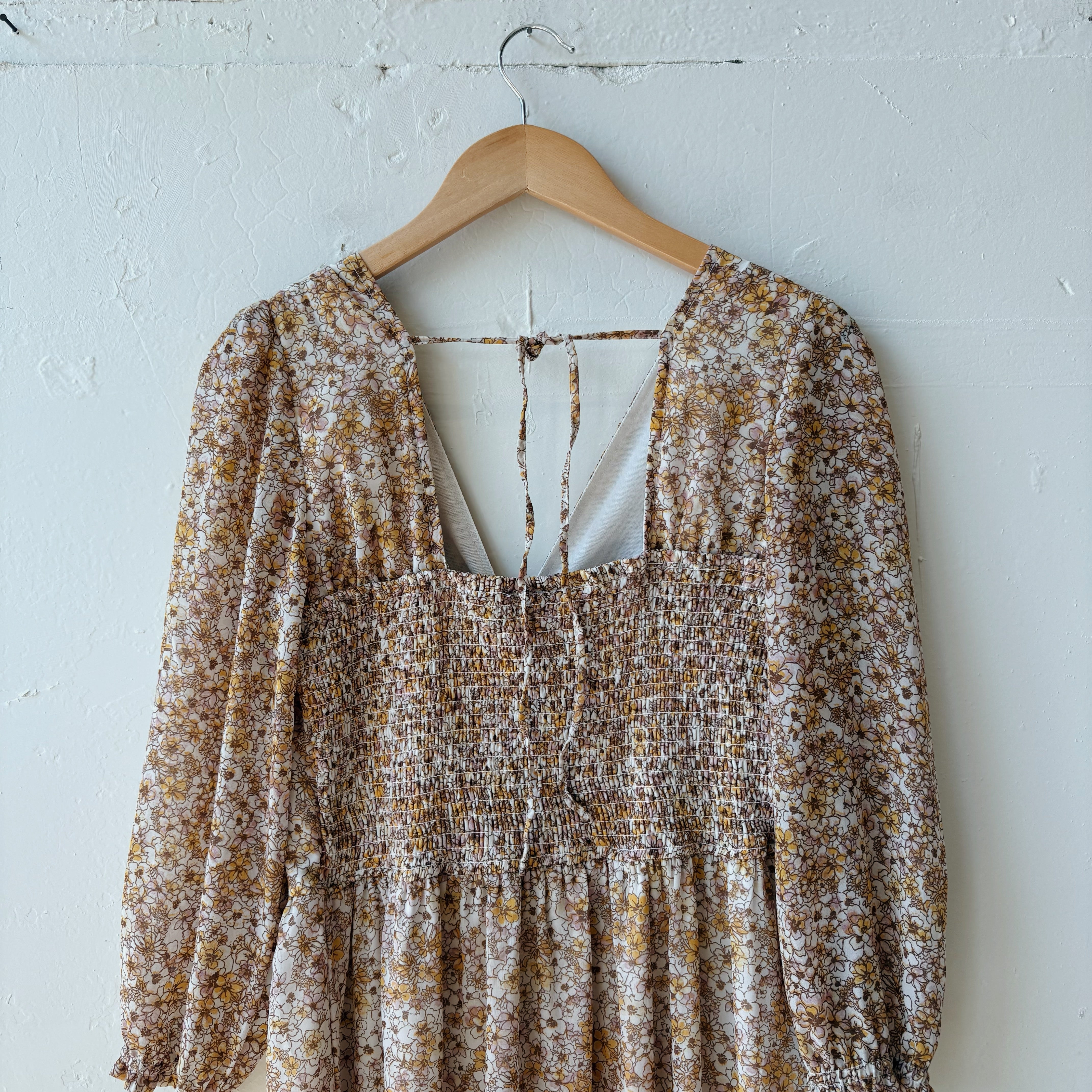 SIZE L | Yellow Floral Dress