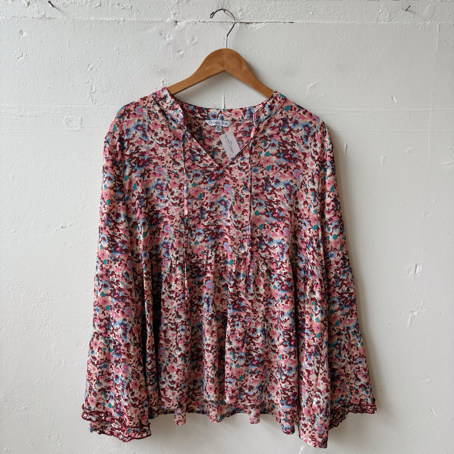SIZE XL | Pink Floral Blouse