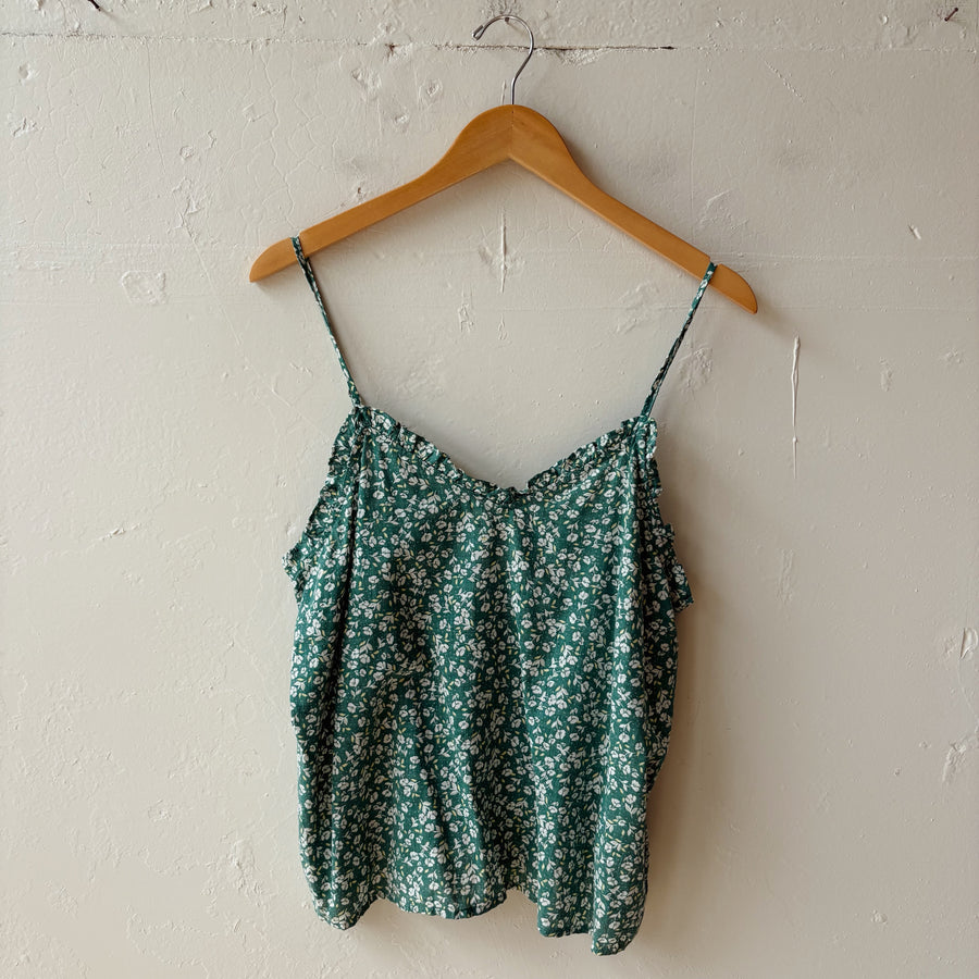 SIZE L | Green Floral Tank Top
