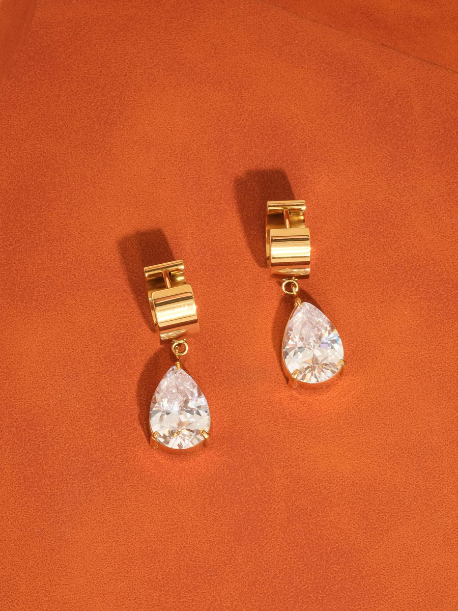Drop Huggie Earrings