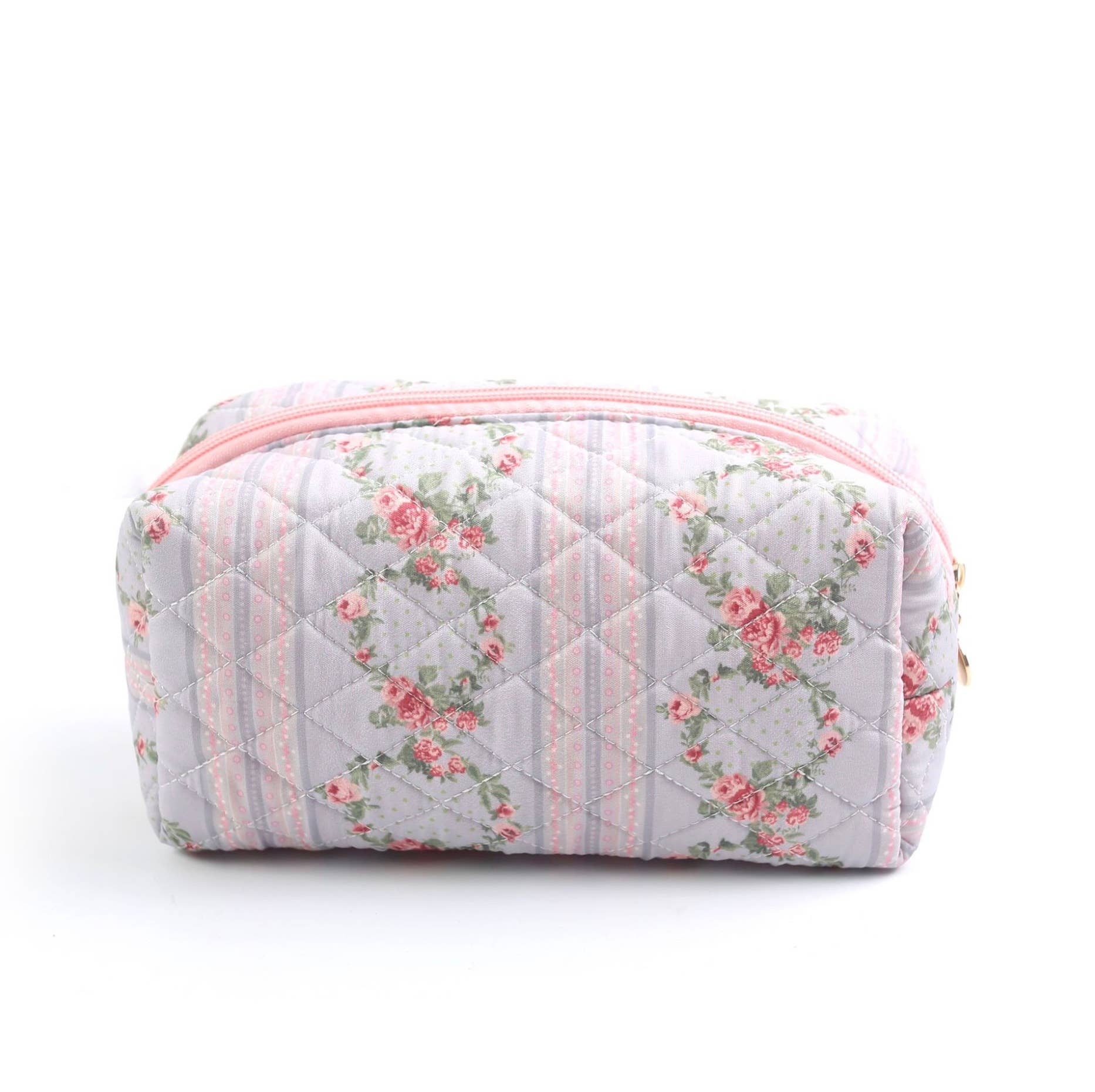 Quilted Floral Design Cosmetic Bags