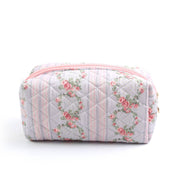Quilted Floral Design Cosmetic Bags