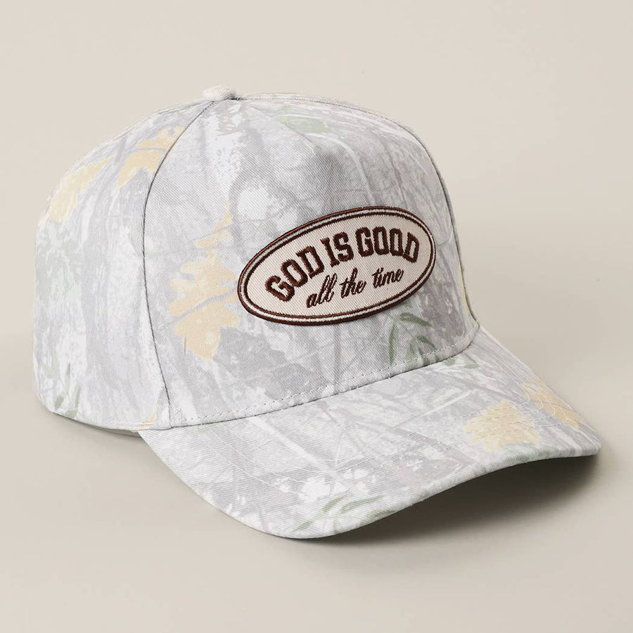 GOD IS GOOD All The Time Patch Camo Baseball Cap